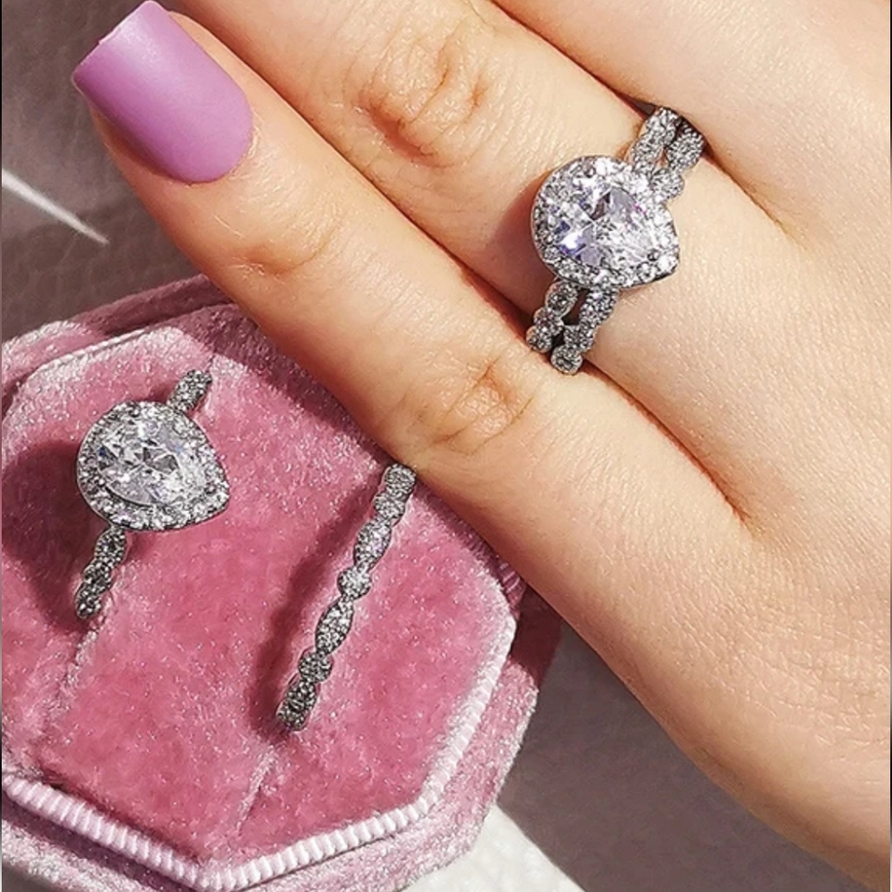 Sterling Silver Bridal Ring Set